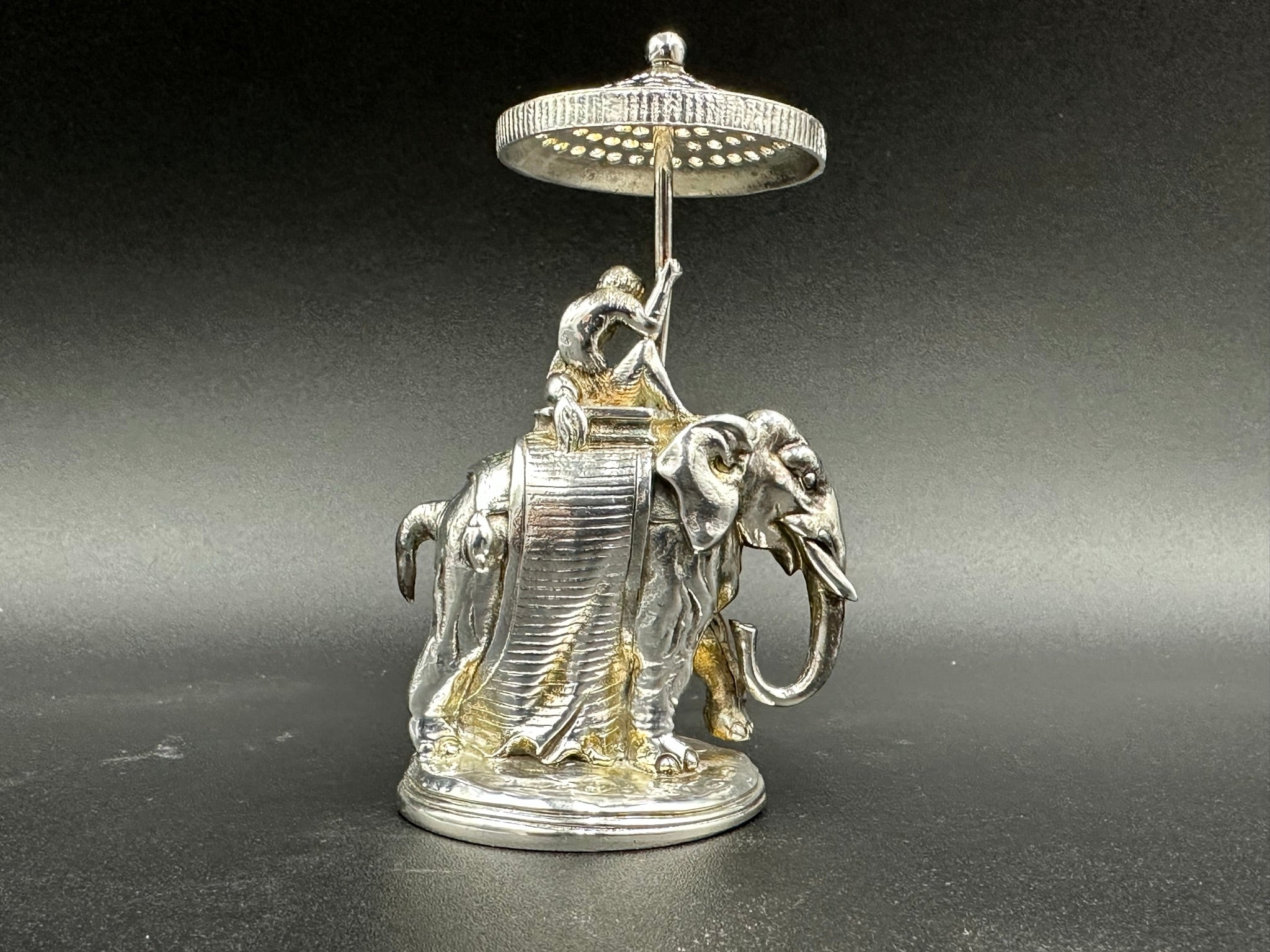 Rare Christofle Silverplate Figural Elephant Tooth Pick Holder