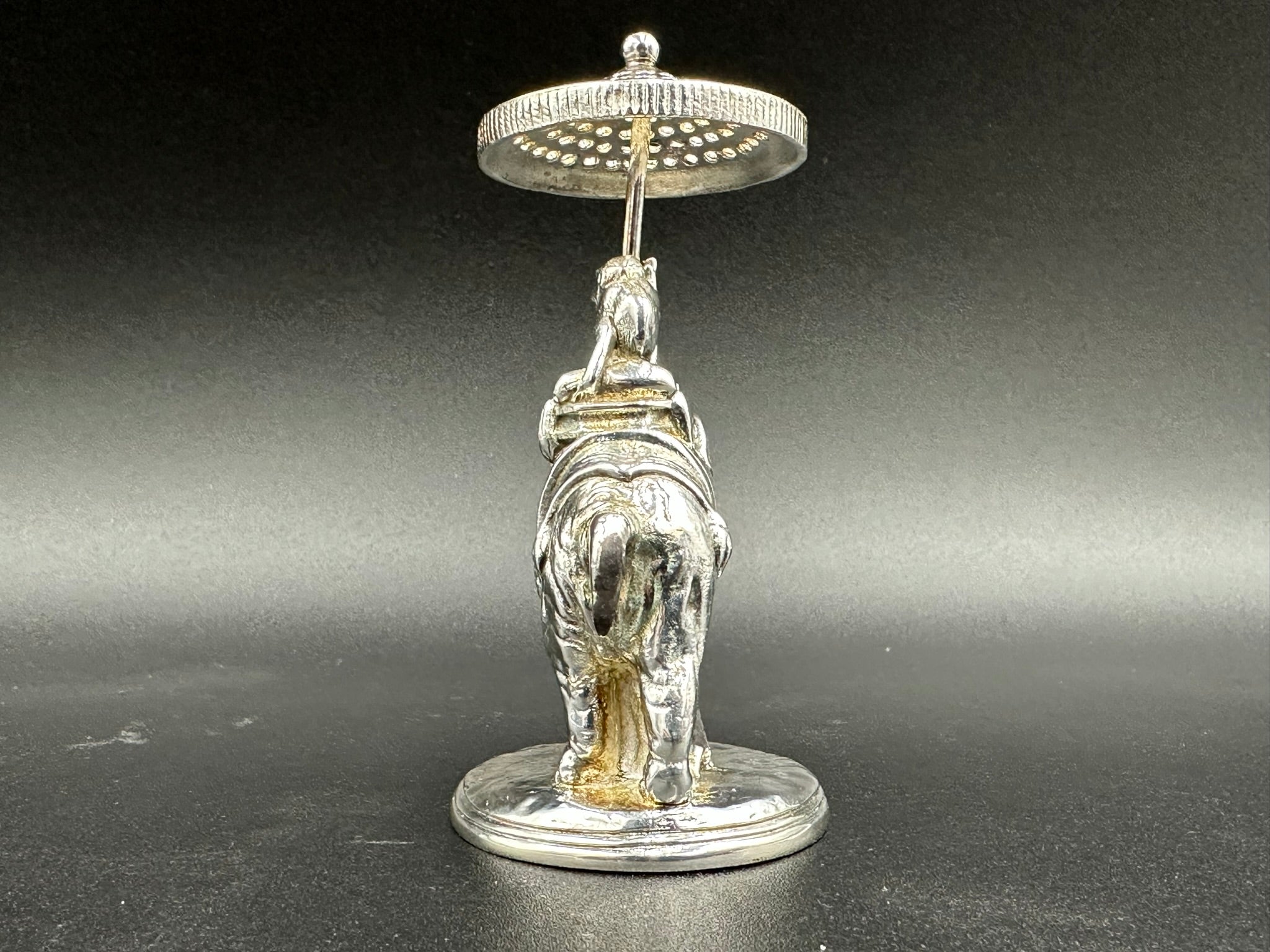 Rare Christofle Silverplate Figural Elephant Tooth Pick Holder