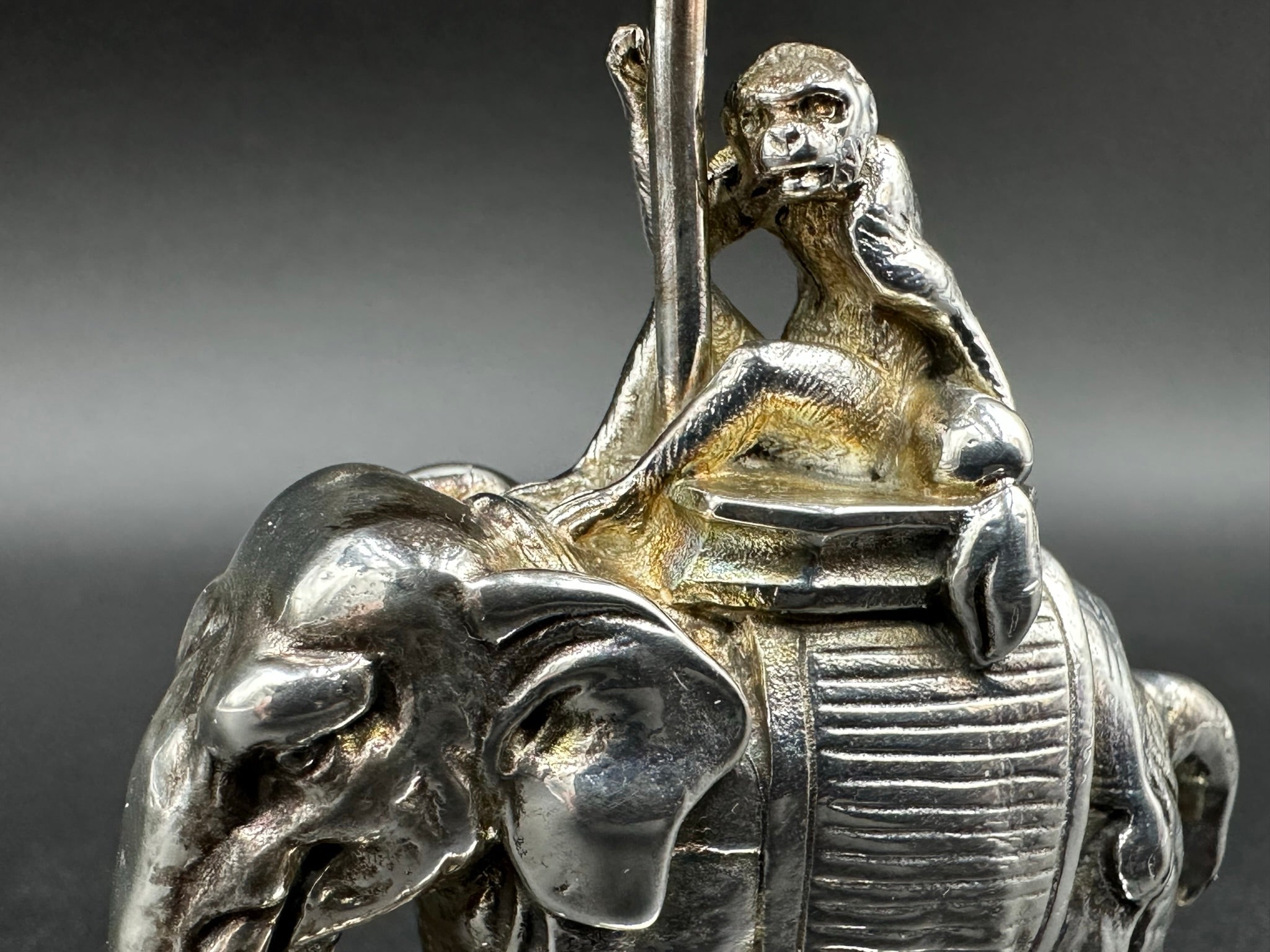 Rare Christofle Silverplate Figural Elephant Tooth Pick Holder