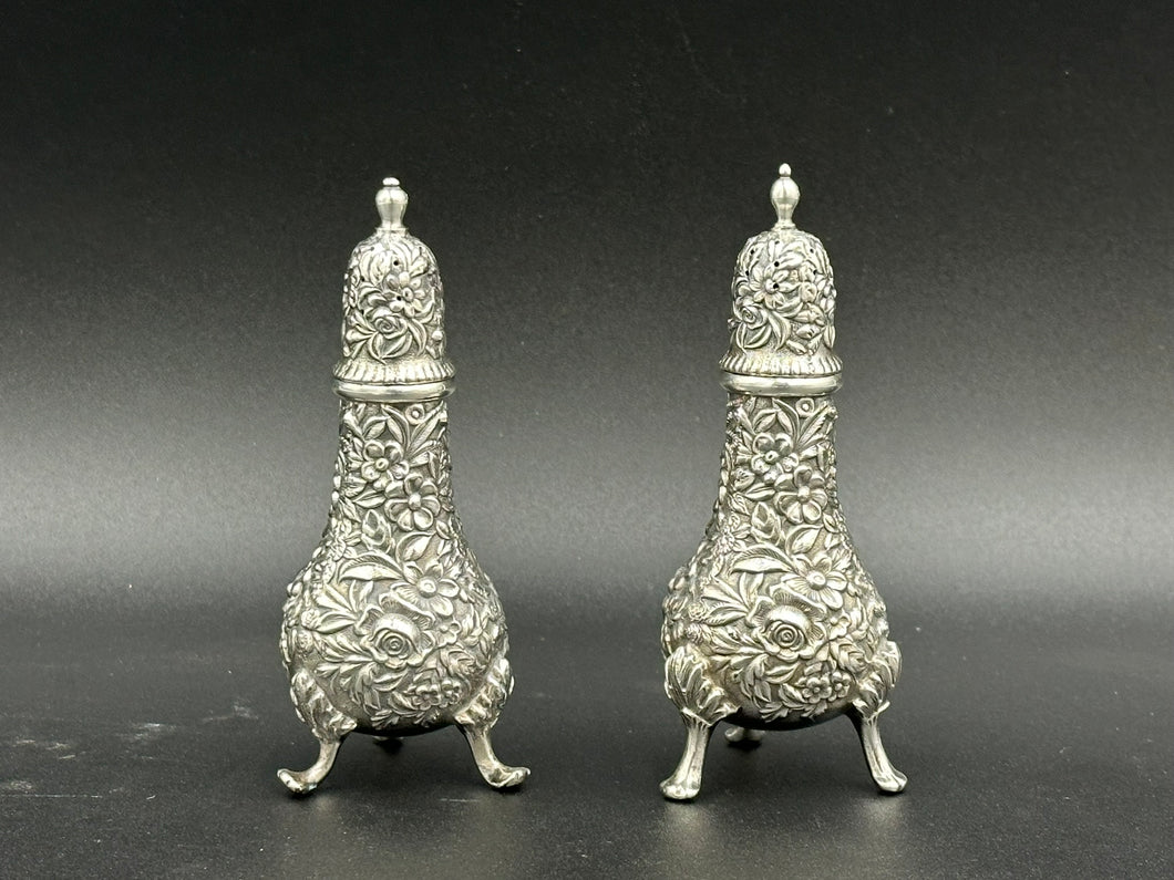 Repousse by S. Kirk & Son Sterling Salt & Pepper Shaker Hand Chased