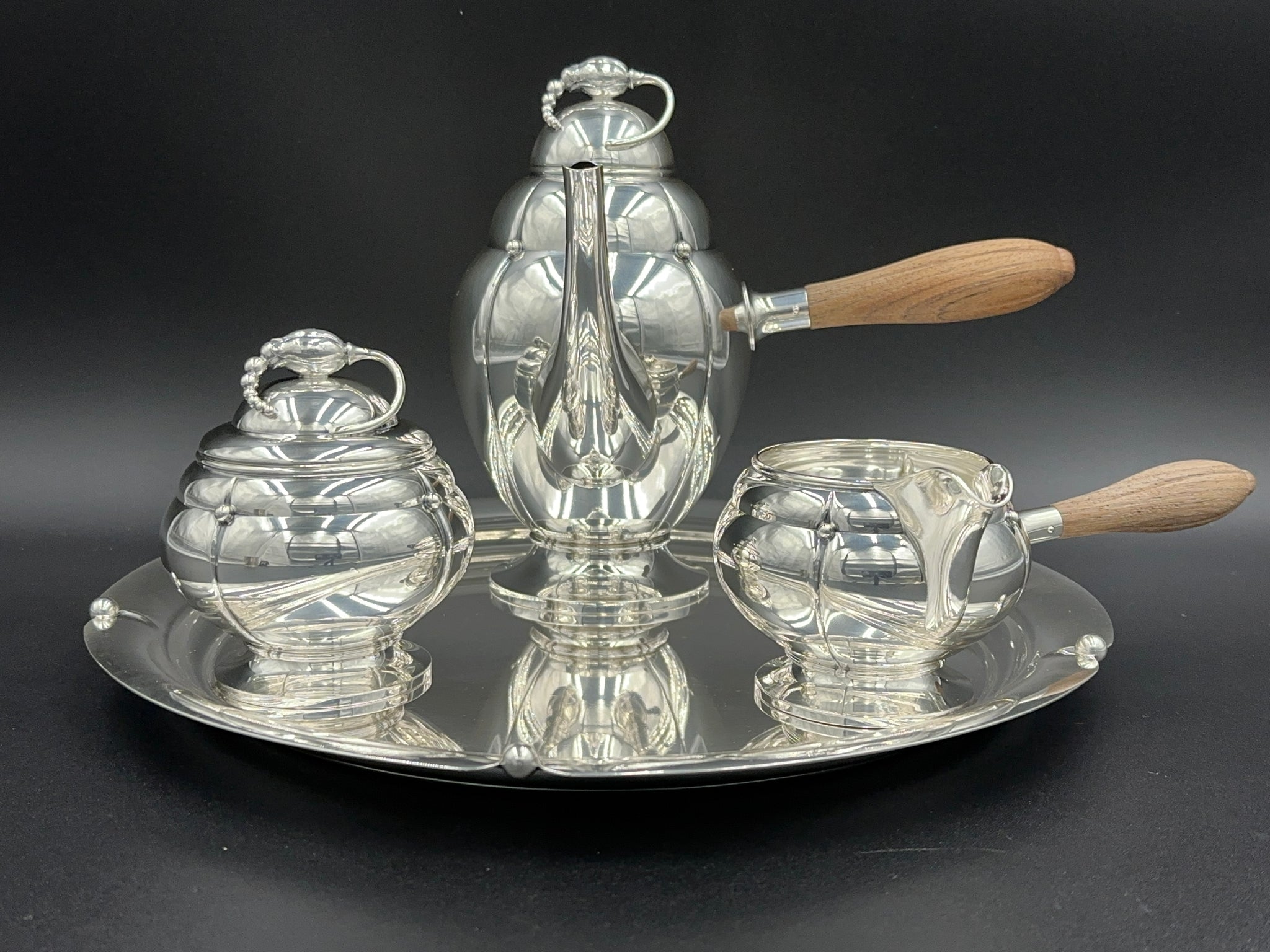 Antique Art Deco Julius O. Randahl Sterling Silver Three Piece Tea
