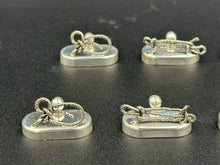 Load image into Gallery viewer, Set of 12 Sterling Silver Place Card Holders &quot;Tie the Knot&quot;
