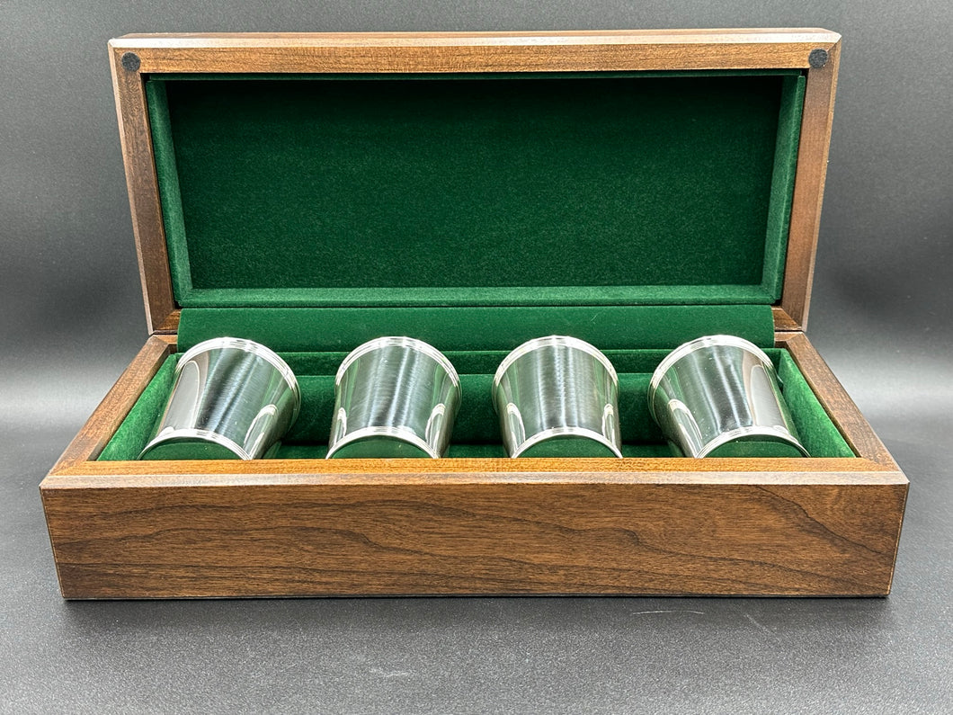 Boxed Set of Four Benjamin Trees Sterling Silver Mint Julep Cups Lexington Kentucky c.1940