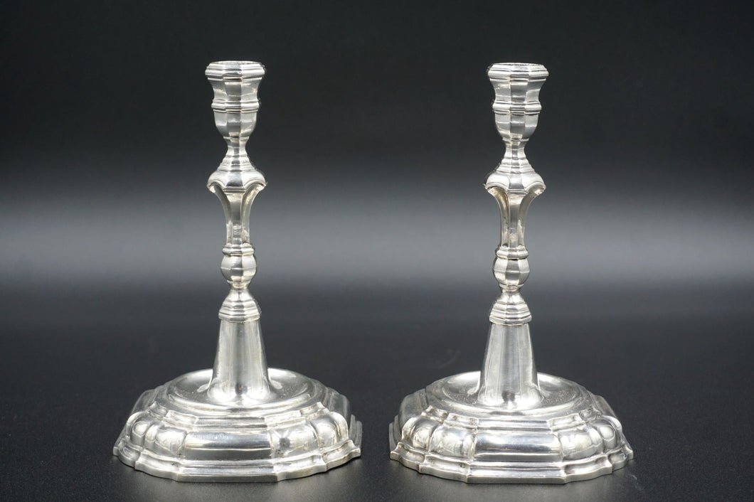 Sterling Silver Pair of Austrian Candlesticks