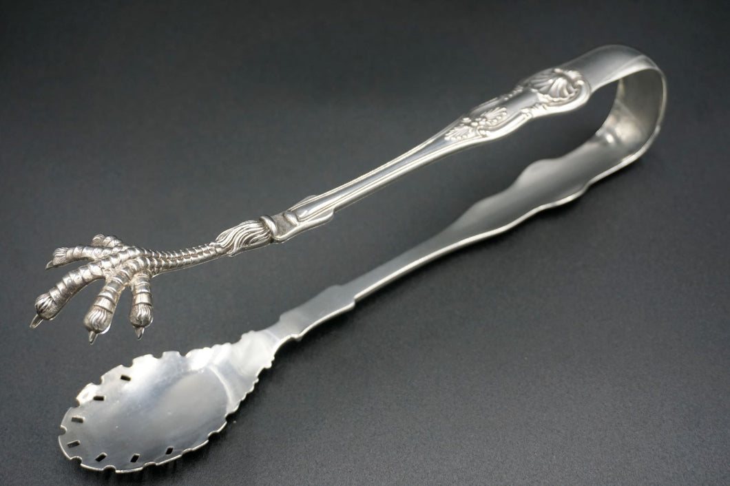 Bailey & Co Coin Silver Kings Pattern Salad Tongs c. 1848-65