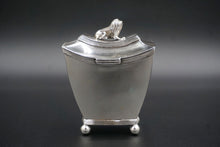 Load image into Gallery viewer, Dutch Sterling Silver Tea Caddy with Lion Finial
