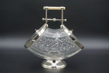 Load image into Gallery viewer, Silver Plate and Glass Biscuit Box by Martin Hall &amp; Co Sheffield 1870
