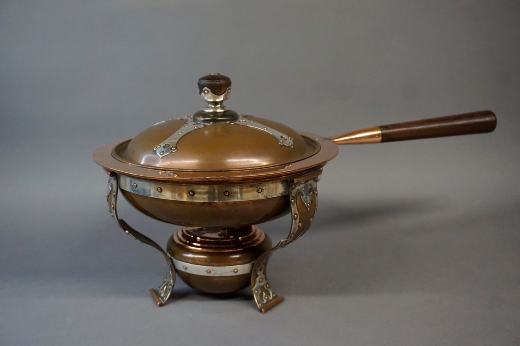 Theodore Starr Silver and Copper Chafing Dish